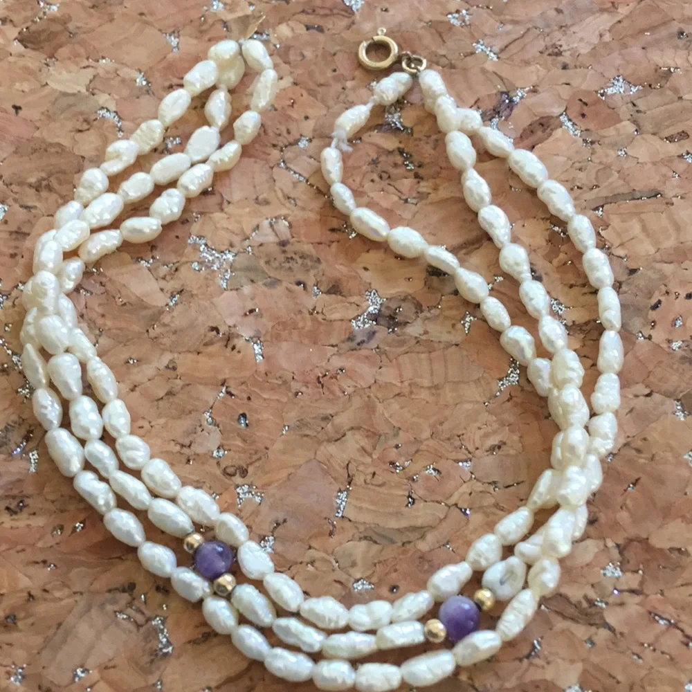 Vintage 14 karat gold pearl bracelet WW